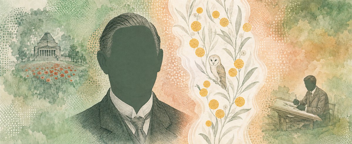 Illustration of a 100 AUD banknote (Australian Dollar), featuring Monash and the Shrine of Remembrance.