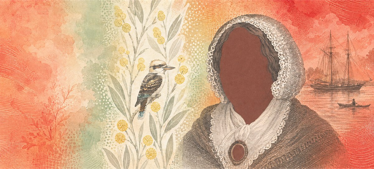 Illustration of a 20 AUD banknote (Australian Dollar), featuring Mary Reibey.