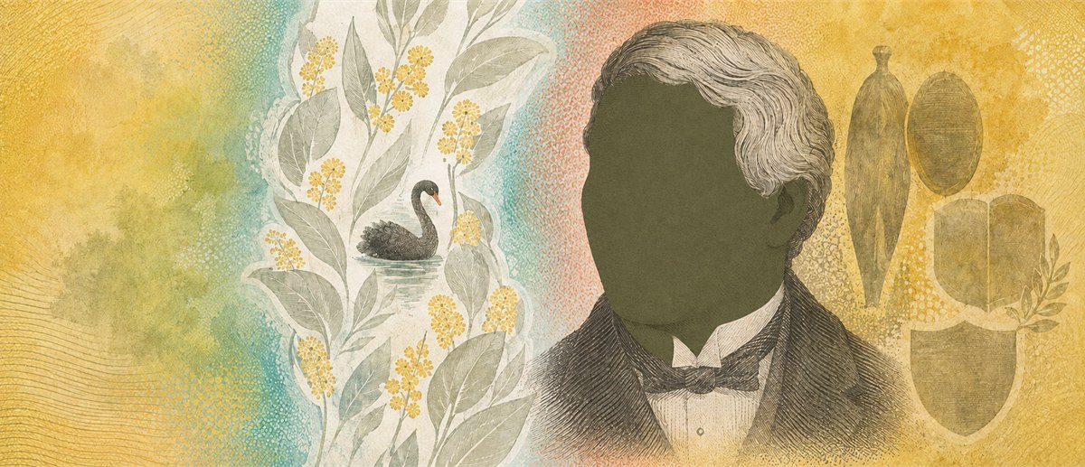 Illustration of a 50 AUD banknote (Australian Dollar), featuring David Unaipon.