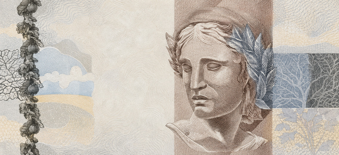 Illustration of a 200 BRL banknote (Brazilian Real), featuring Effigy of the Republic.