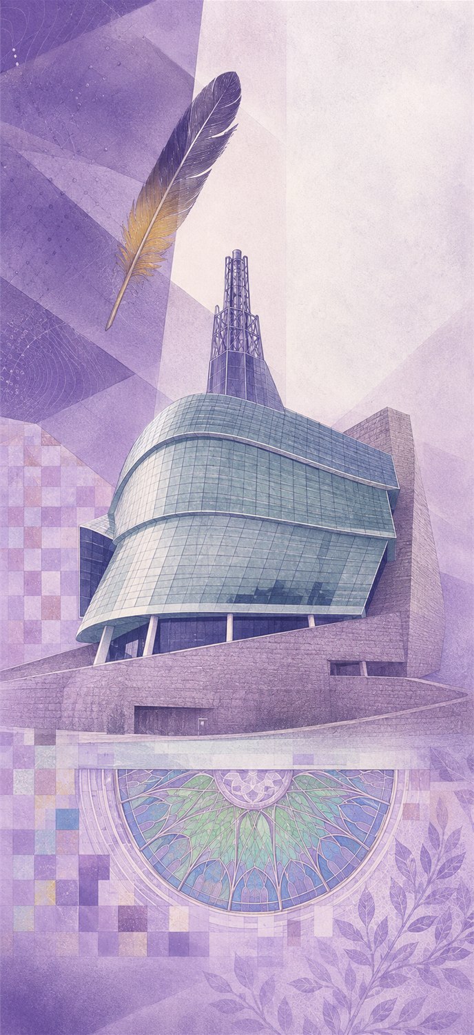 Illustration of a 10 CAD banknote (Canadian Dollar), featuring Viola Desmond and the Canadian Museum for Human Rights.