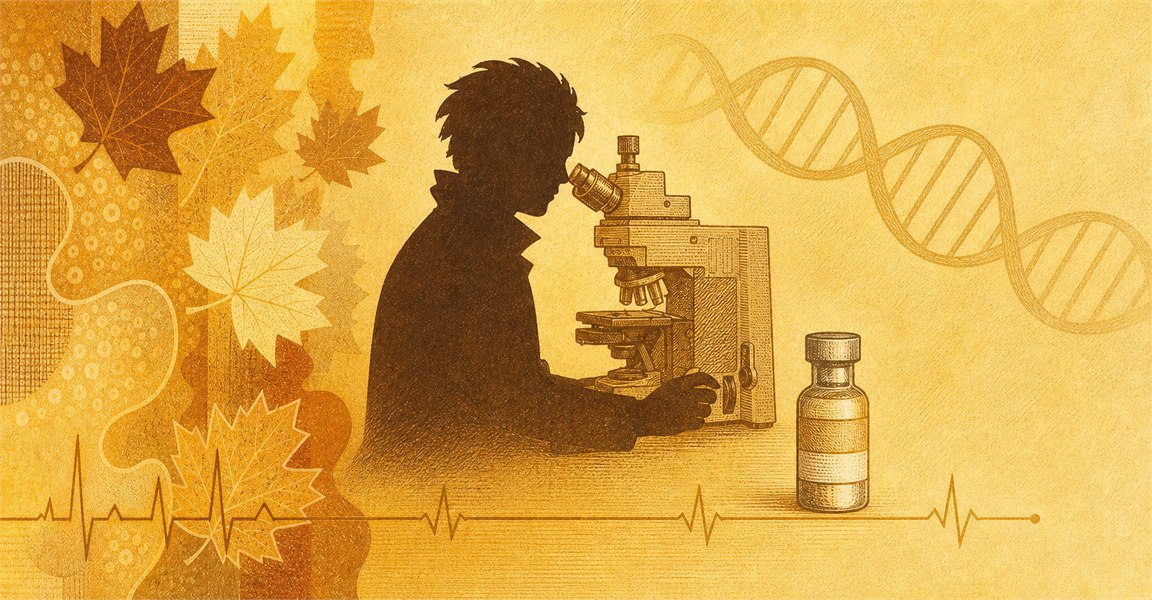Illustration of a 100 CAD banknote (Canadian Dollar), featuring Medical innovation.