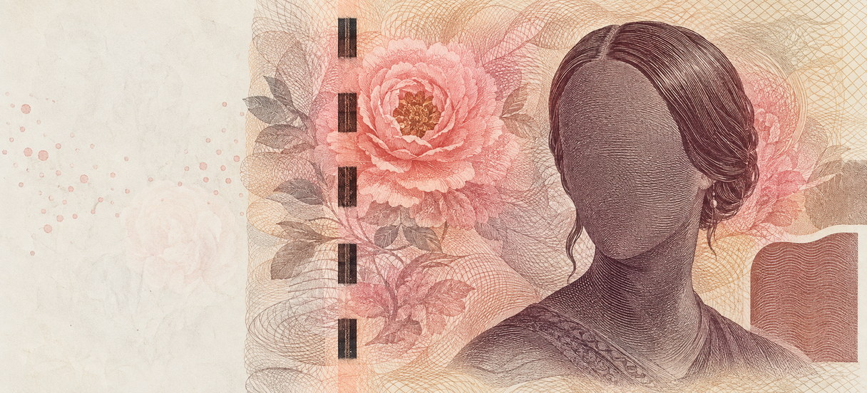 Illustration of a 500 CZK banknote (Czech Koruna), featuring Božena Němcová.