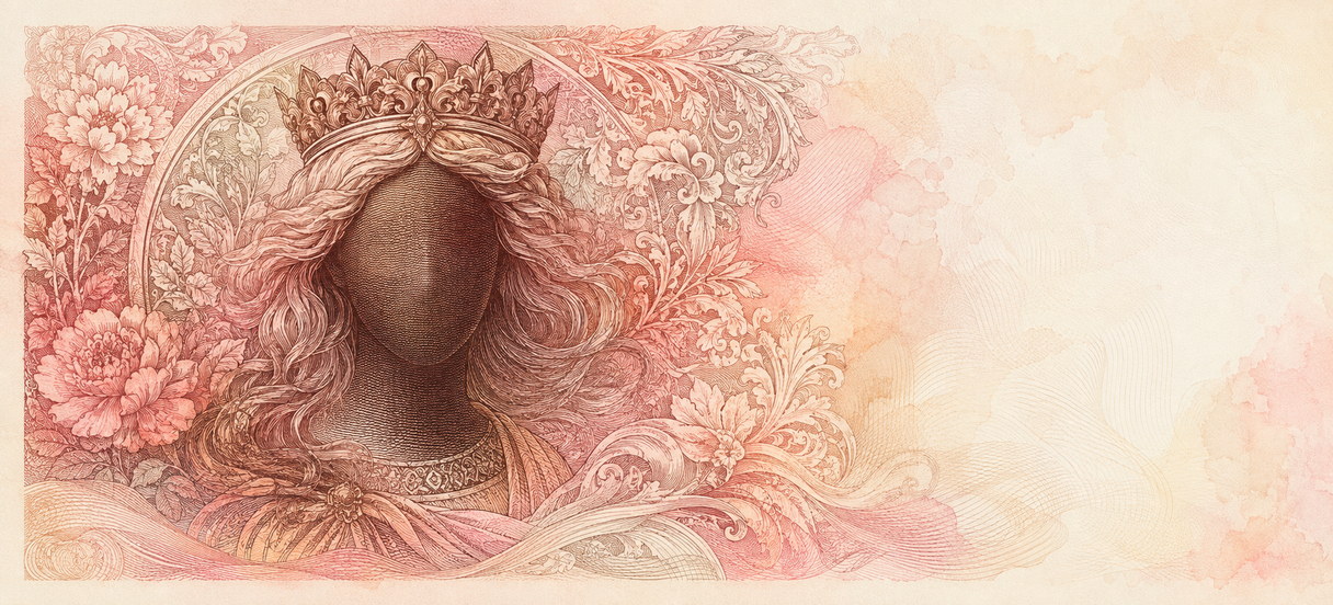 Illustration of a 500 CZK banknote (Czech Koruna), featuring Rose-crowned allegory.