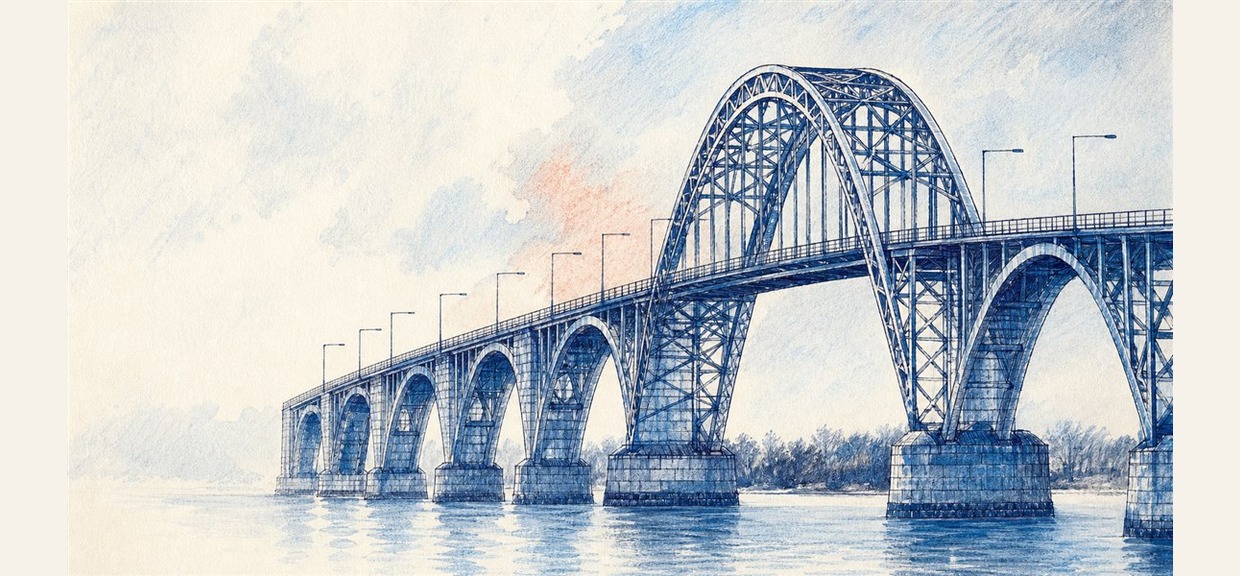 Illustration of a 500 DKK banknote (Danish Krone), featuring Queen Alexandrine Bridge.