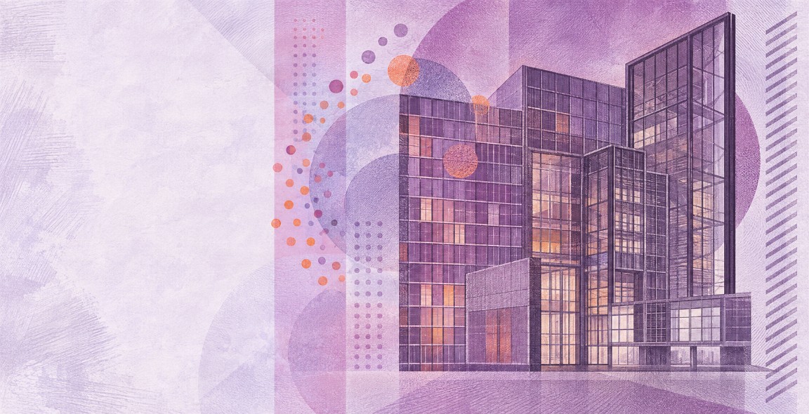 Illustration of a 500 EUR banknote (Euro), featuring Modern glass and steel.