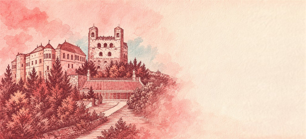 Illustration of a 500 HUF banknote (Hungarian Forint), featuring Sárospatak Castle.