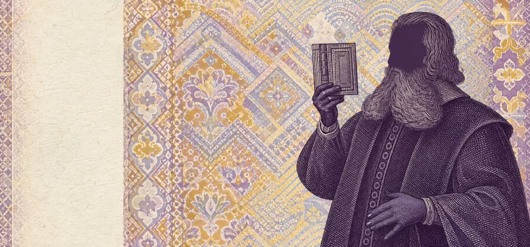 Illustration of a 1,000 ISK banknote (Icelandic Krona), featuring Brynjólfur Sveinsson.