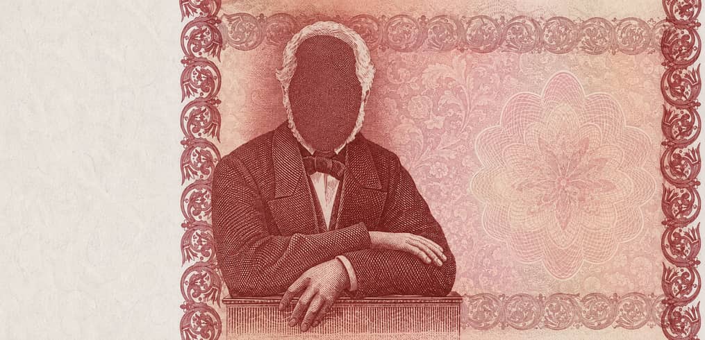 Illustration of a 500 ISK banknote (Icelandic Krona), featuring Jón Sigurðsson.