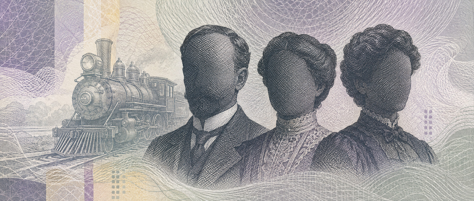 Illustration of a 1,000 MXN banknote (Mexican Peso), featuring Voices of the Revolution.