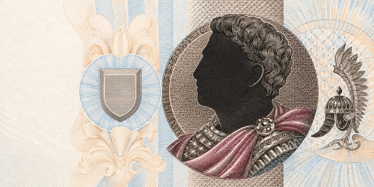 Illustration of a 500 PLN banknote (Polish Zloty), featuring John III Sobieski.