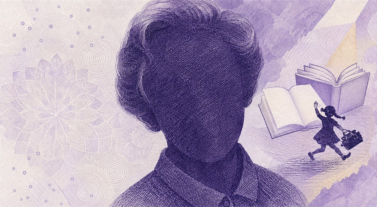 Illustration of a 20 SEK banknote (Swedish Krona), featuring Astrid Lindgren.