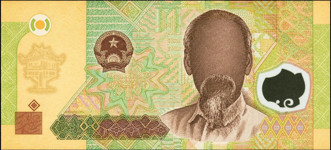 Illustration of a 10,000 VND banknote (Vietnamese Dong), featuring Hồ Chí Minh.