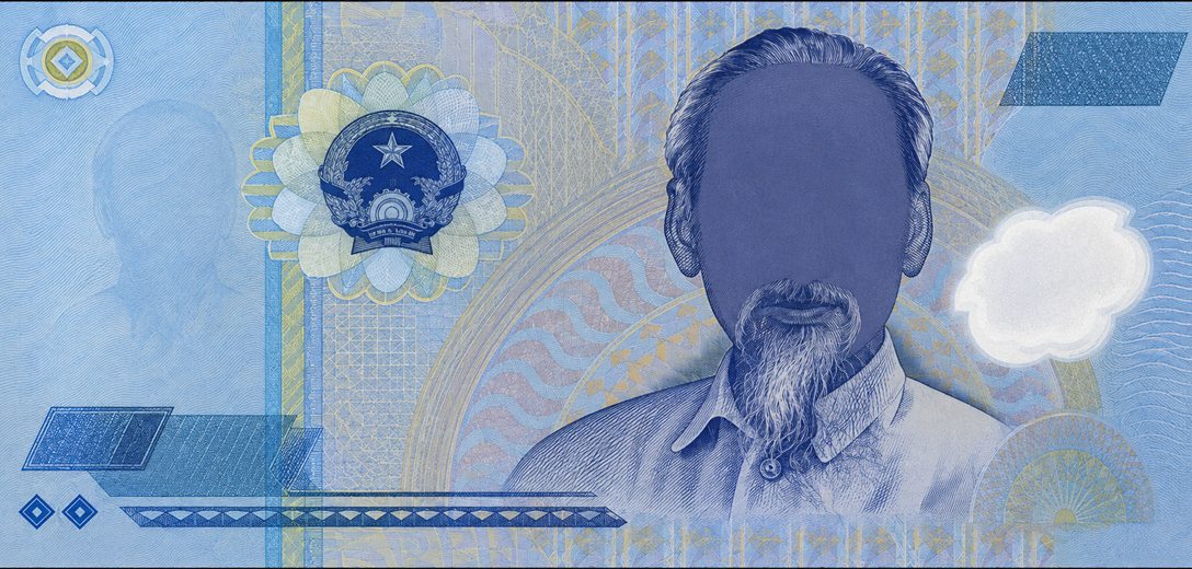 Illustration of a 20,000 VND banknote (Vietnamese Dong), featuring Hồ Chí Minh.