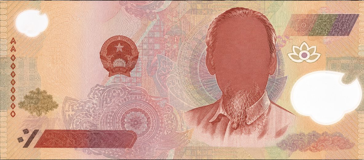 Illustration of a 200,000 VND banknote (Vietnamese Dong), featuring Hồ Chí Minh.