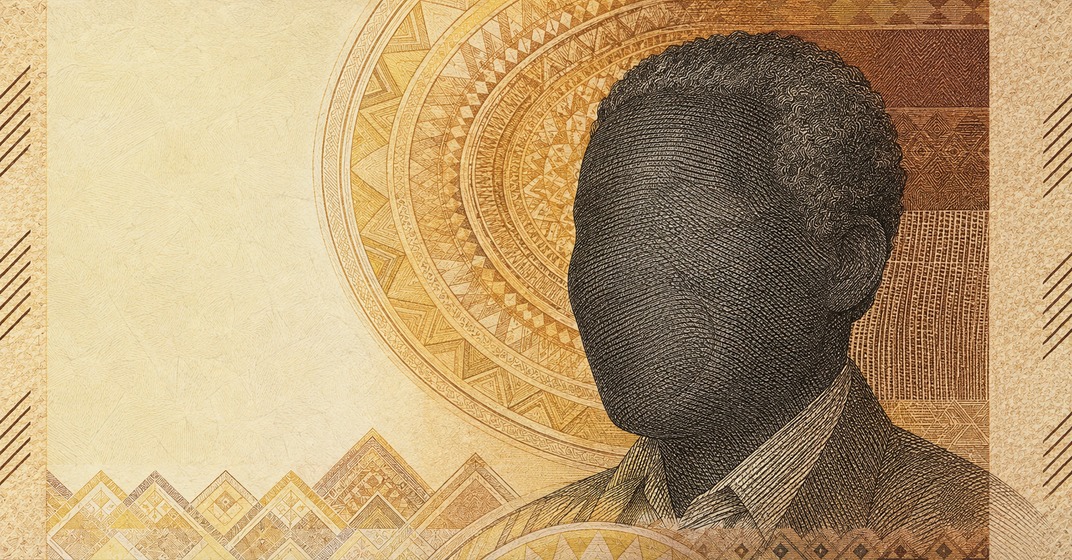 Illustration of a 20 ZAR banknote (South African Rand), featuring Nelson Mandela.